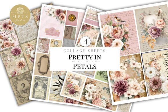 Download Vintage Floral Collage Sheets - Floral Collection