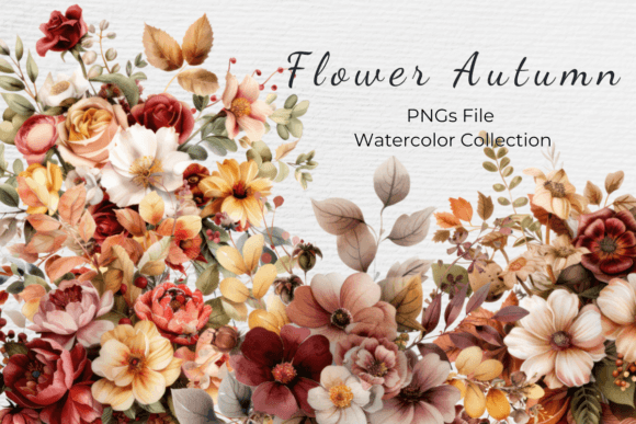 Download Watercolor Autumn Florals Clipart - Floral Collection