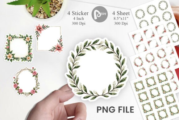 Download Vintage Floral Wedding Stickers - Floral Collection