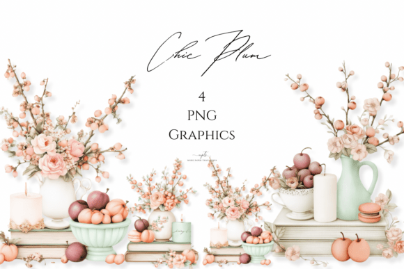 Download Soft Florals, Books &amp; Fruit Accents - Floral Collection