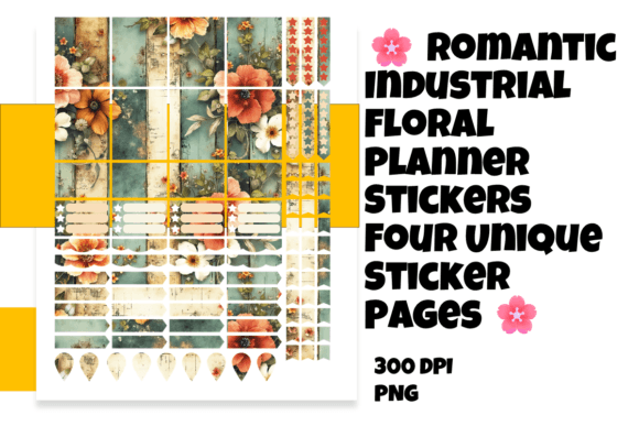 Download Romantic Indust Floral Planner Stickers - Floral Collection