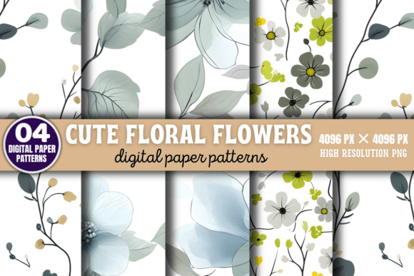 Download Cute Floral Flowers Digital Pattern 3 - Floral Collection