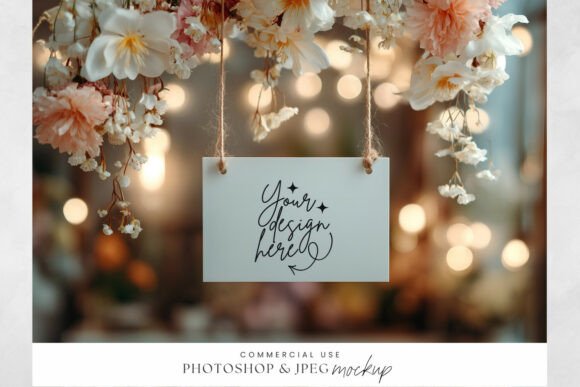 Download Hanging Pink Floral Tag Mockup - Floral Collection