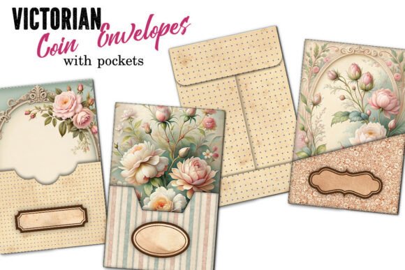 Download Vintage Floral Coin Envelopes &amp; Pockets - Floral Collection
