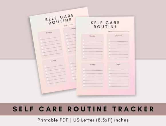 Download Self Care Routine Tracker, KDP Planner - Self care routine Collection