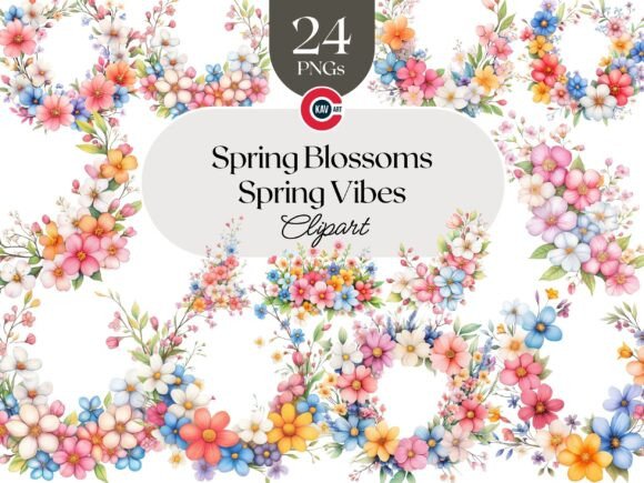Download Floral Garland Spring Blossoms Clipart - Floral Collection